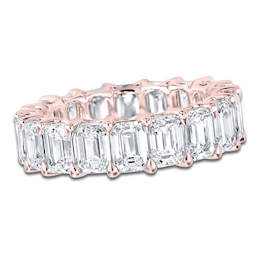 Certified Emerald-Cut Diamond Eternity Band 7-5/8 - 9-5/8 ct tw 14K Rose Gold