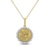Thumbnail Image 1 of Diamond Zodiac Pisces Medallion Necklace 1/3 ct tw 10K Yellow Gold 18"