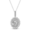 Thumbnail Image 2 of Diamond Zodiac Pisces Medallion Necklace 1/3 ct tw Sterling Silver 18"