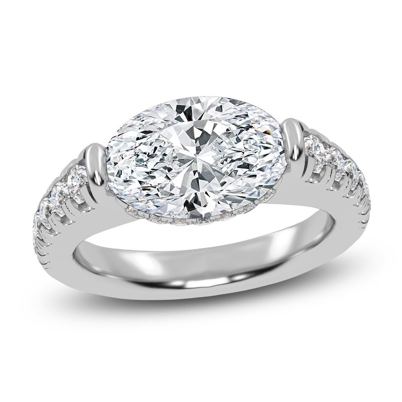 Main Image 1 of Oval-Cut Created By Jared Studio Lab-Grown Diamond Engagement Ring 3-1/2 ct tw 14K White Gold