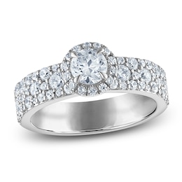 Vera Wang VOW Round-Cut Diamond Halo Engagement Ring 1-1/2 ct tw 14K White Gold