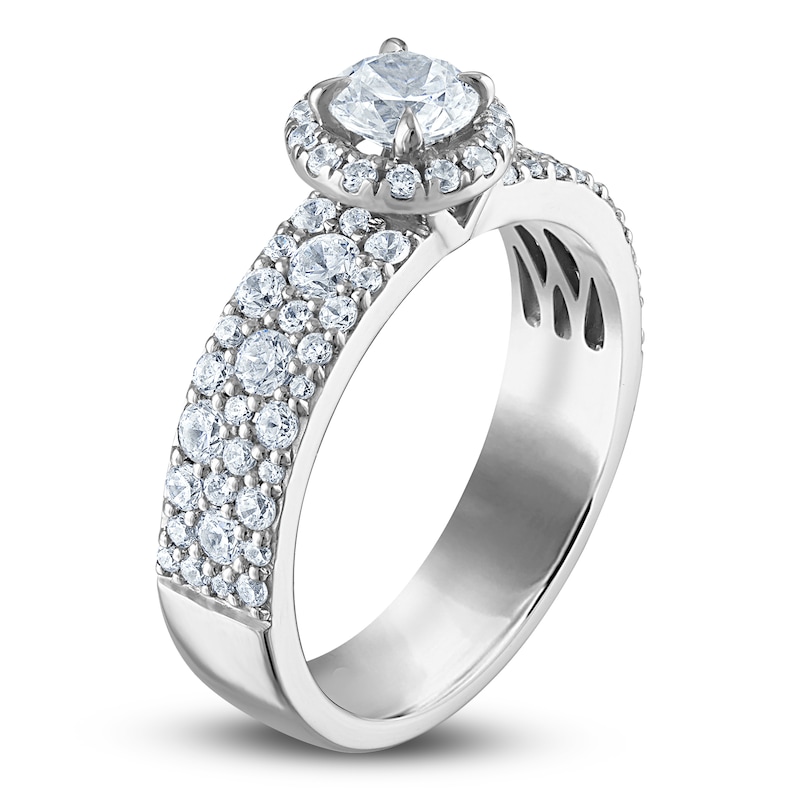 Main Image 2 of Vera Wang VOW Round-Cut Diamond Halo Engagement Ring 1-1/2 ct tw 14K White Gold