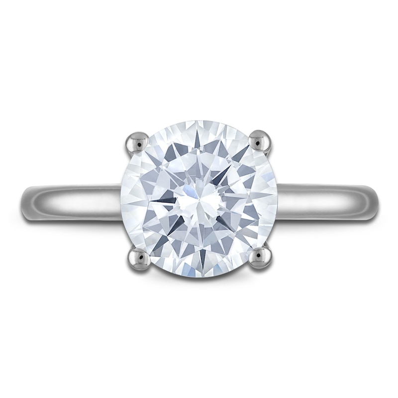 Main Image 3 of Round-Cut Lab-Grown Diamond Solitaire Plus Engagement Ring 2-5/8 ct tw Platinum (VS2/F)