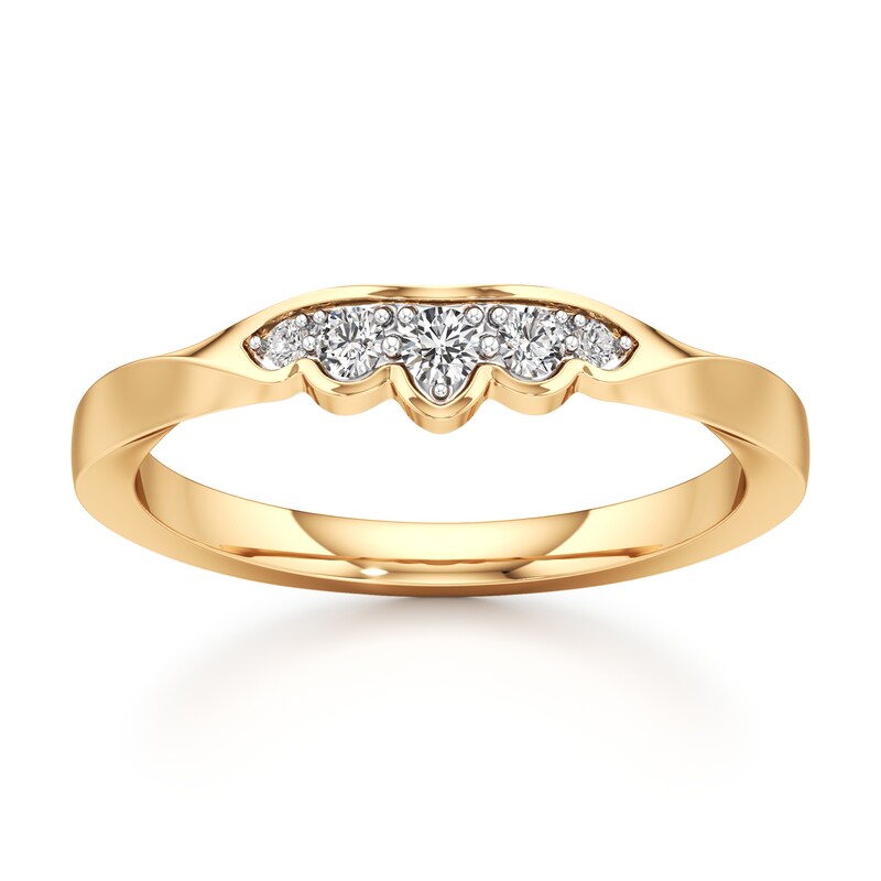 Main Image 1 of J'Lure Lab-Grown Diamond Scalloped Wedding Band 1/8 ct tw 18K Yellow Gold
