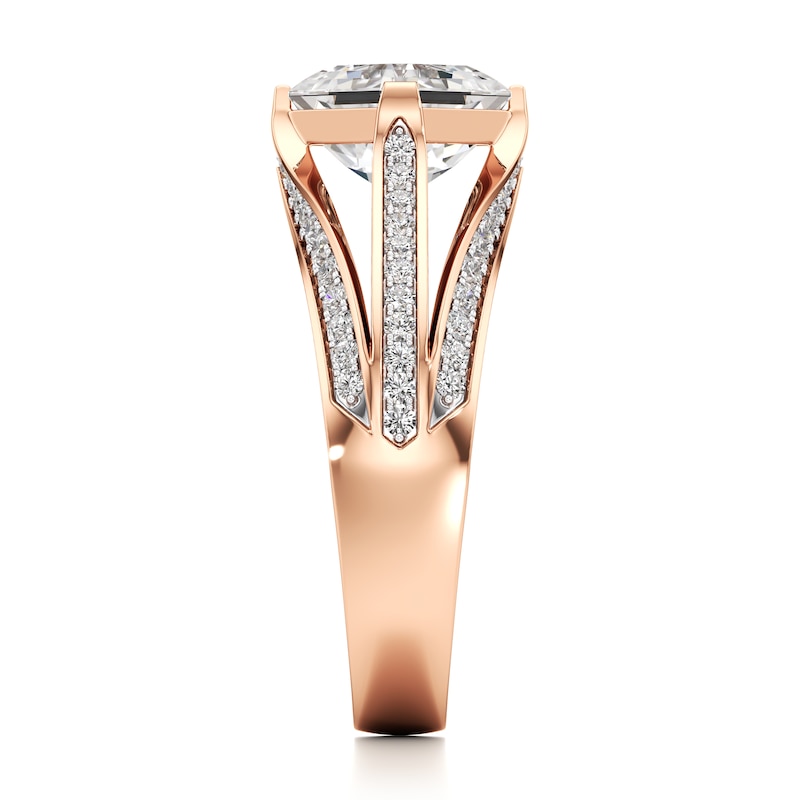 Main Image 3 of J'Lure Lab-Grown Diamond Square-Emerald Step-Cut Engagement Ring 2-3/8 ct tw 18K Rose Gold