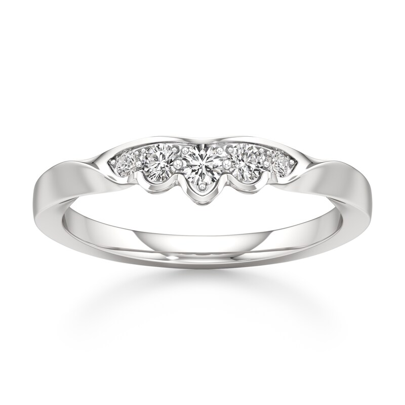Main Image 1 of J'Lure Lab-Created Diamond Scalloped Wedding Band 1/5 ct tw 18K White Gold