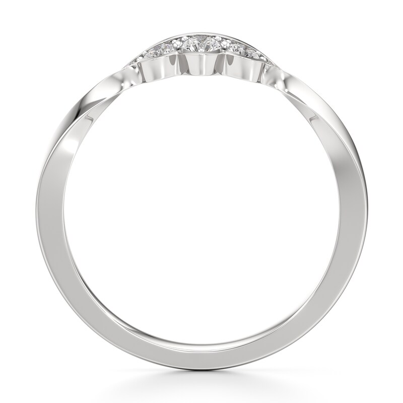 Main Image 2 of J'Lure Lab-Created Diamond Scalloped Wedding Band 1/5 ct tw 18K White Gold
