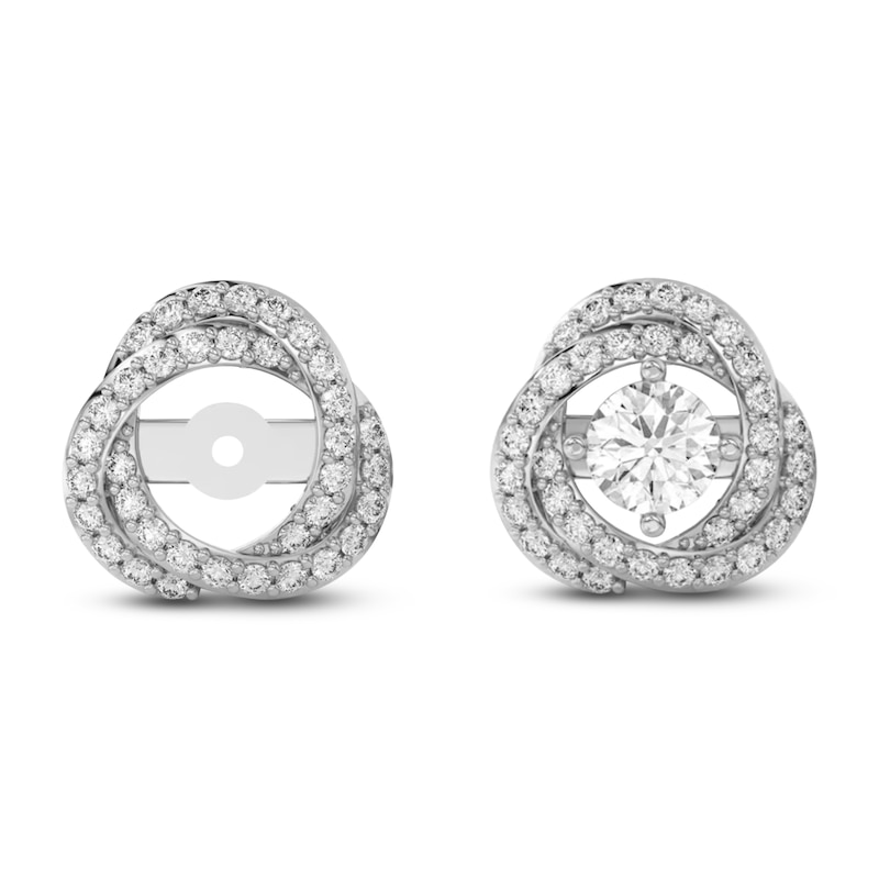 Main Image 1 of Lab-Grown Diamond Twist Earring Jackets 1/3 ct tw ct tw 10K White Gold (Jacket Only)
