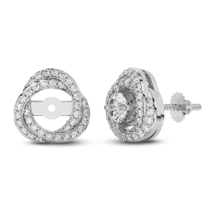 Main Image 2 of Lab-Grown Diamond Twist Earring Jackets 1/3 ct tw ct tw 10K White Gold (Jacket Only)