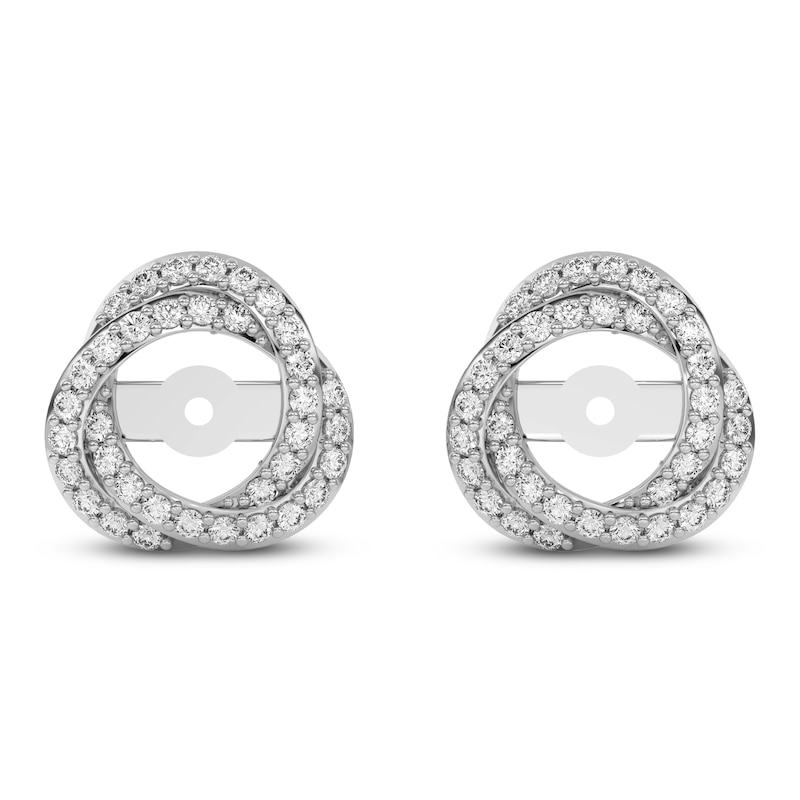 Main Image 3 of Lab-Grown Diamond Twist Earring Jackets 1/3 ct tw ct tw 10K White Gold (Jacket Only)