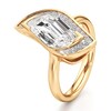 Thumbnail Image 4 of J'Lure Leaf Step-Cut Lab-Grown Diamond Half-Halo Engagement Ring 2 ct tw 18K Yellow Gold