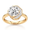 Thumbnail Image 1 of J'Lure Octagon Brilliant-Cut Lab-Grown Diamond Half-Halo Engagement Ring 3 ct tw 18K Yellow Gold