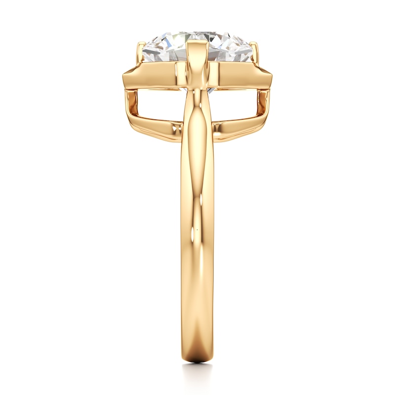 Main Image 3 of J'Lure Octagon Brilliant-Cut Lab-Grown Diamond Half-Halo Engagement Ring 3 ct tw 18K Yellow Gold