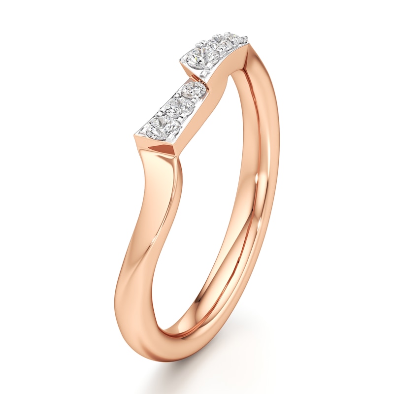 Main Image 4 of J'Lure Lab-Created Diamond Wedding Band 1/6 ct tw 18K Rose Gold