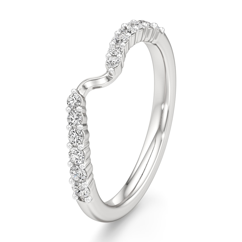 Main Image 4 of J'Lure Lab-Grown Diamond Contour Wedding Band 1/4 ct tw 18K White Gold