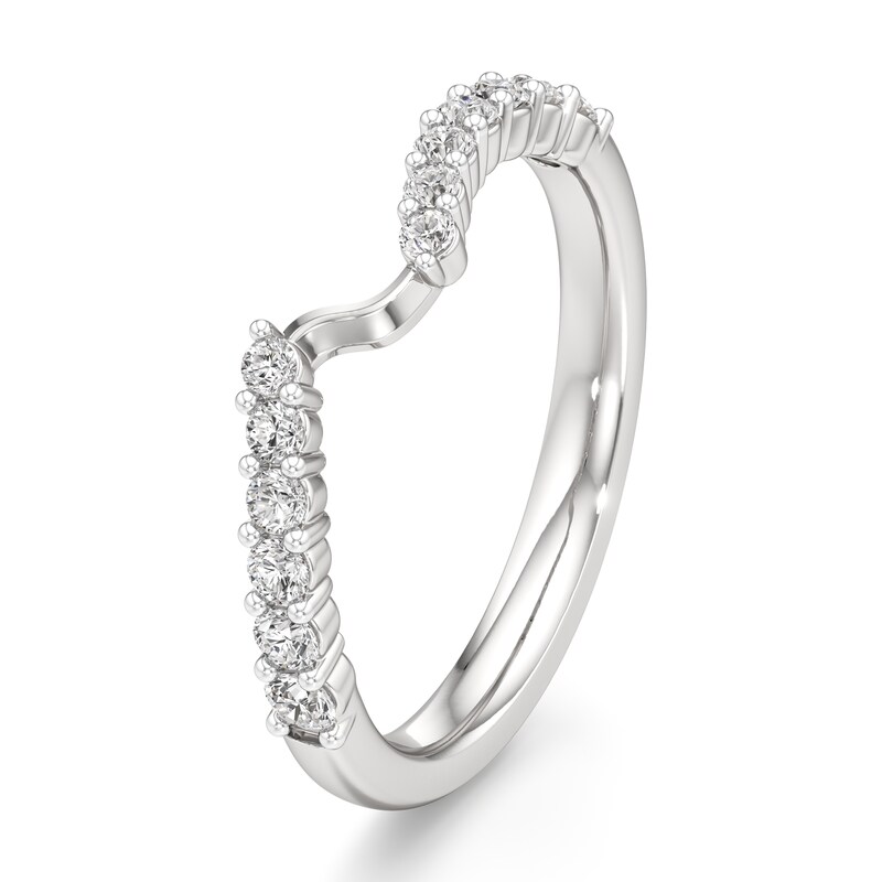 Main Image 4 of J'Lure Lab-Grown Diamond Contour Wedding Band 1/3 ct tw 18K White Gold