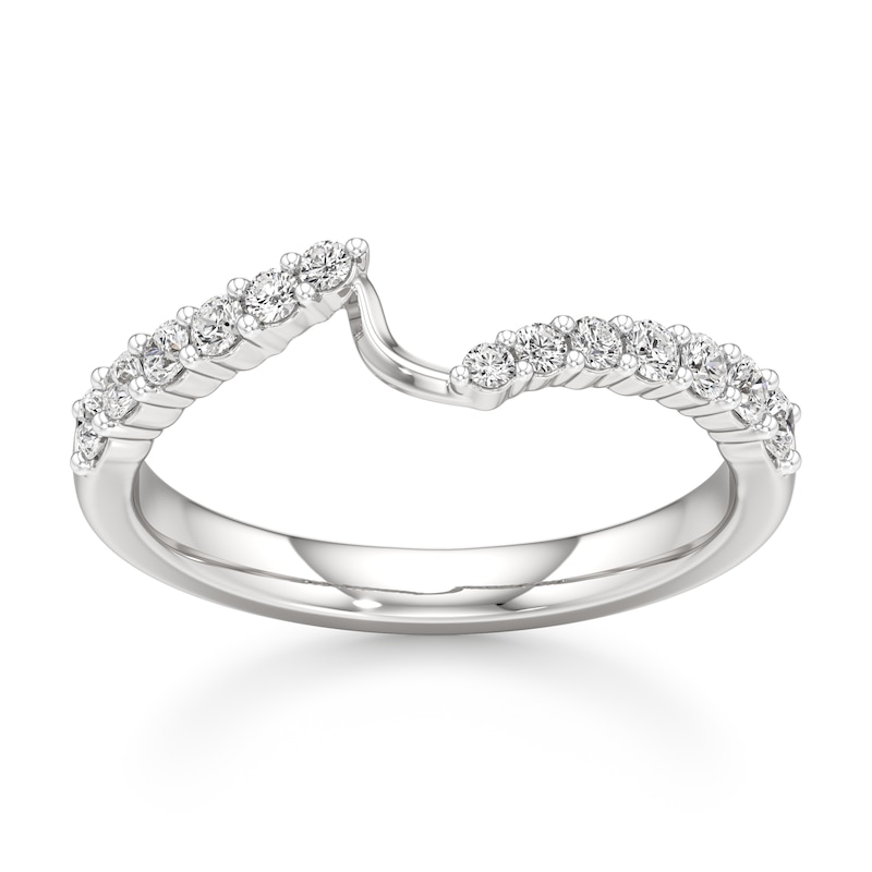 Main Image 1 of J'Lure Lab-Created Diamond Contour Wedding Band 1/3 ct tw 18K White Gold