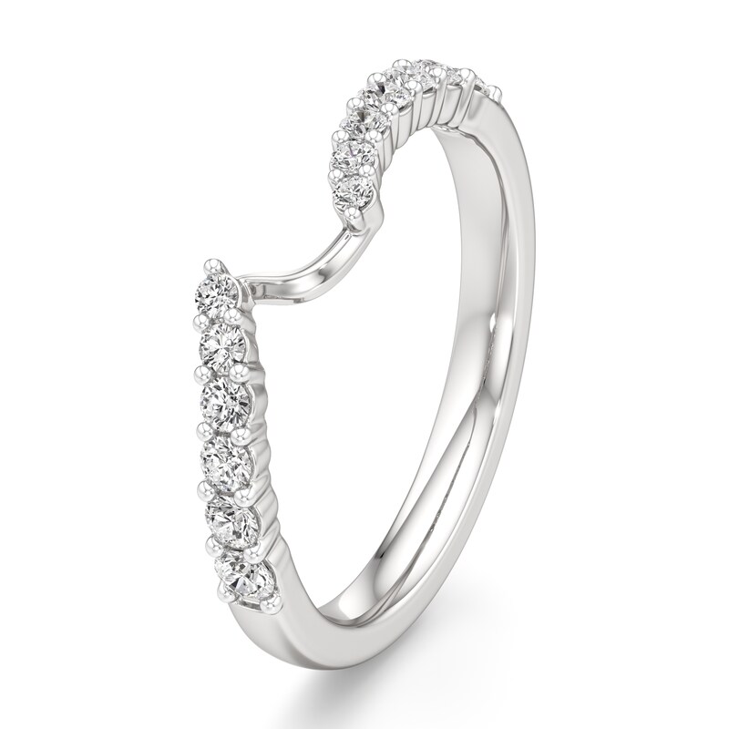 Main Image 4 of J'Lure Lab-Created Diamond Contour Wedding Band 1/3 ct tw 18K White Gold