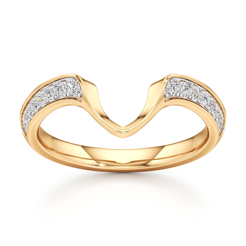 Main Image 1 of J'Lure Lab-Grown Diamond Contour Wedding Band 1/6 ct tw 18K Yellow Gold