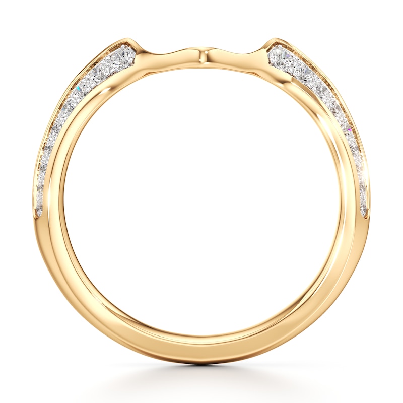 Main Image 2 of J'Lure Lab-Grown Diamond Contour Wedding Band 1/6 ct tw 18K Yellow Gold