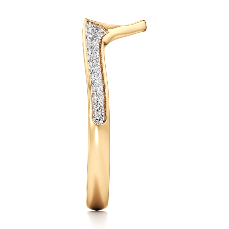 Main Image 3 of J'Lure Lab-Grown Diamond Contour Wedding Band 1/6 ct tw 18K Yellow Gold