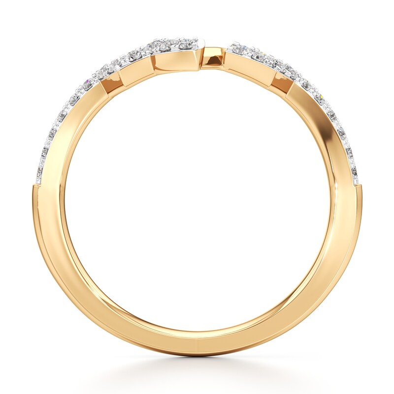 Main Image 2 of J'Lure Lab-Grown Diamond Angled Contour Wedding Band 1/6 ct tw 18K Yellow Gold
