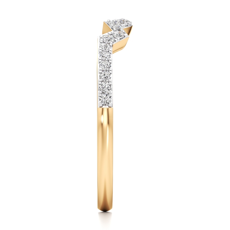 Main Image 3 of J'Lure Lab-Grown Diamond Angled Contour Wedding Band 1/6 ct tw 18K Yellow Gold