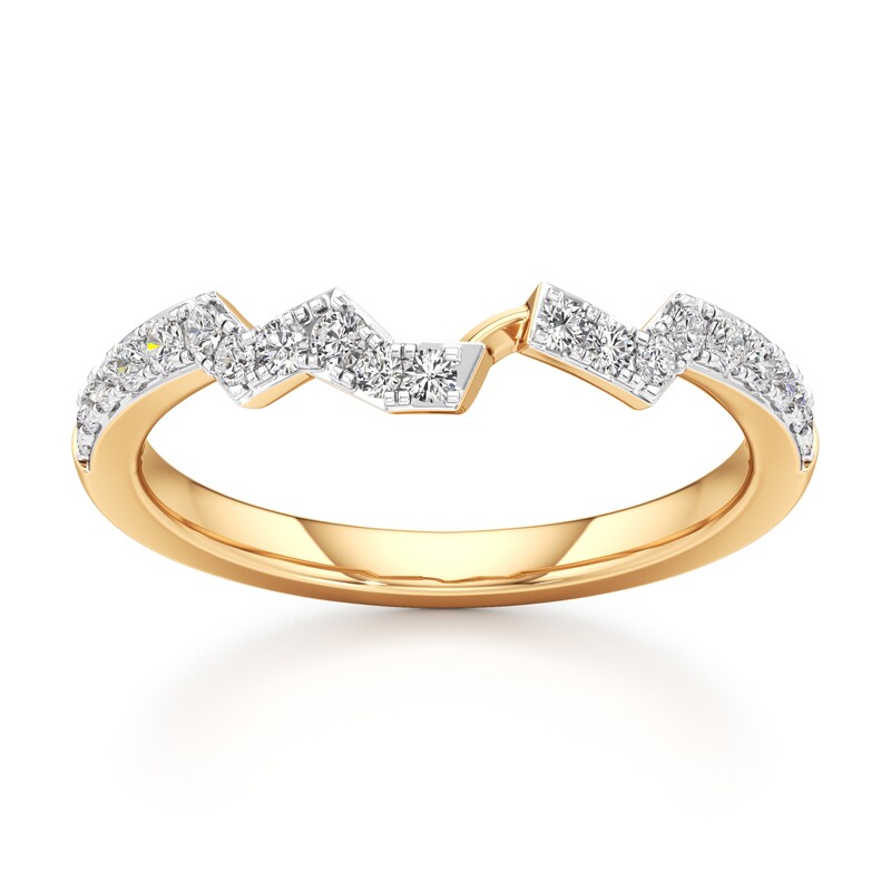 Main Image 1 of J'Lure Lab-Grown Diamond Angled Contour Wedding Band 1/4 ct tw 18K Yellow Gold