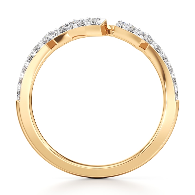 Main Image 2 of J'Lure Lab-Grown Diamond Angled Contour Wedding Band 1/4 ct tw 18K Yellow Gold