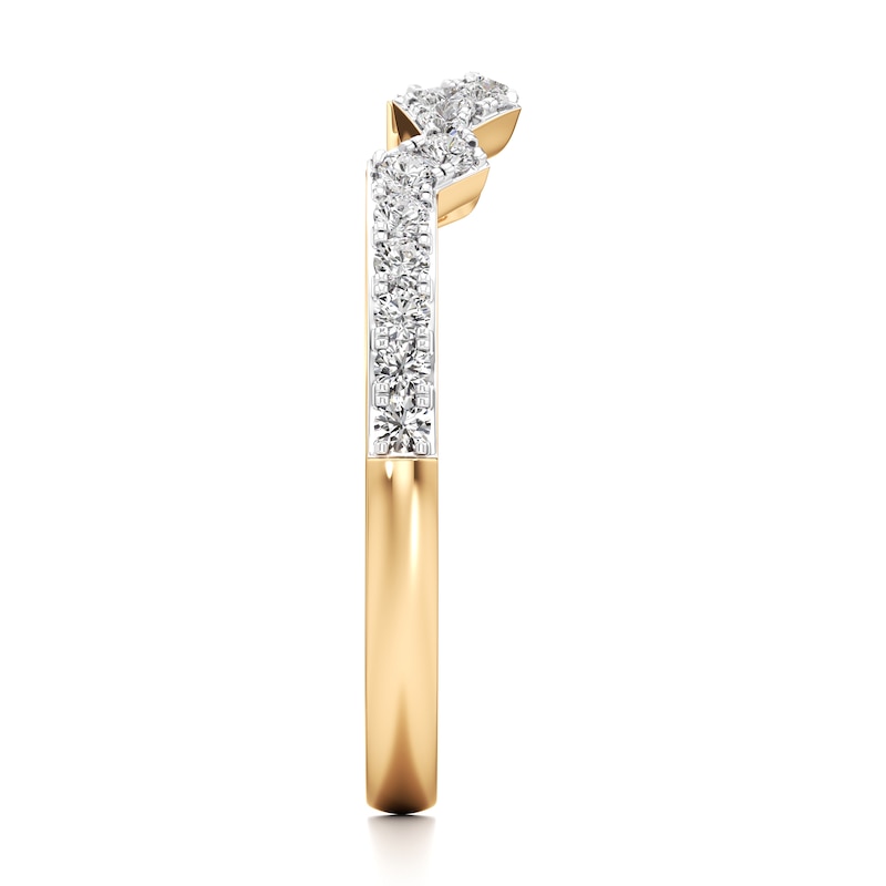 Main Image 3 of J'Lure Lab-Grown Diamond Angled Contour Wedding Band 1/4 ct tw 18K Yellow Gold