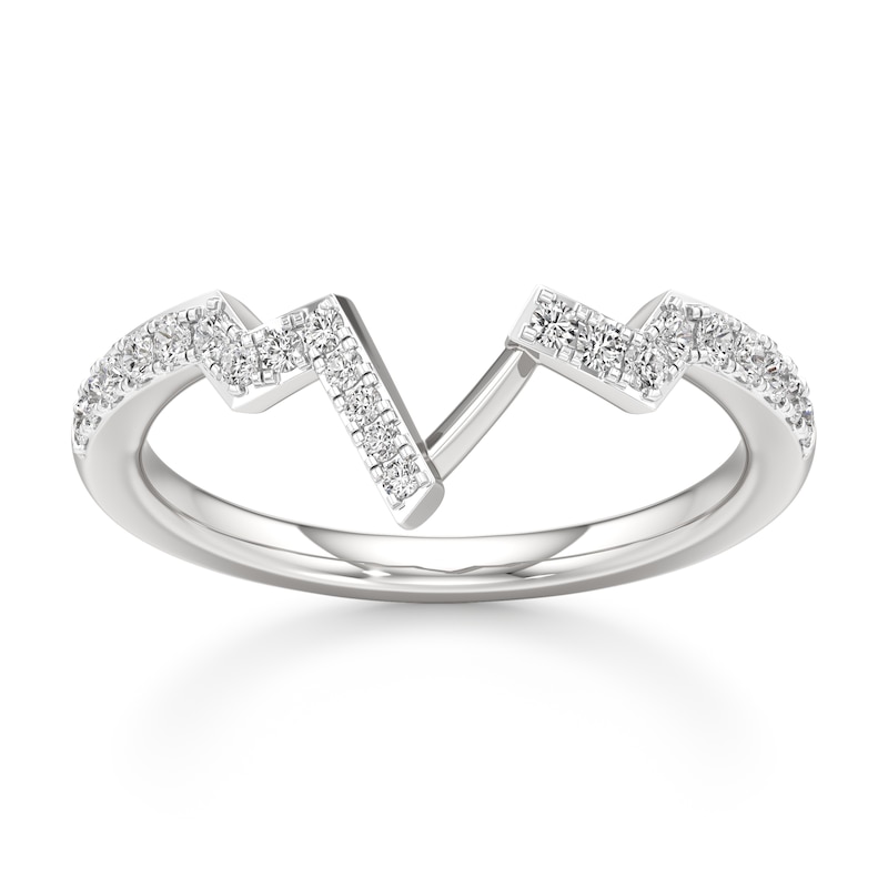 Main Image 1 of J'Lure Lab-Grown Diamond Angled Contour Wedding Band 1/4 ct tw 18K White Gold