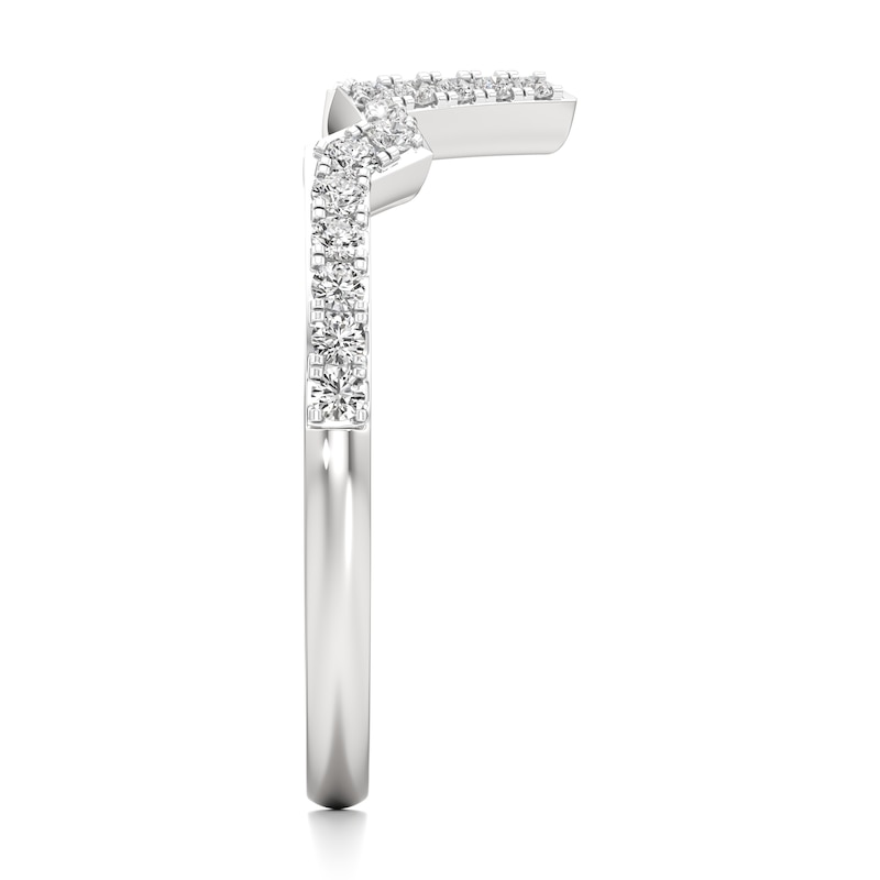 Main Image 3 of J'Lure Lab-Grown Diamond Angled Contour Wedding Band 1/4 ct tw 18K White Gold