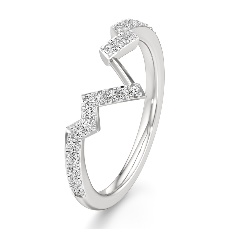 Main Image 4 of J'Lure Lab-Grown Diamond Angled Contour Wedding Band 1/4 ct tw 18K White Gold