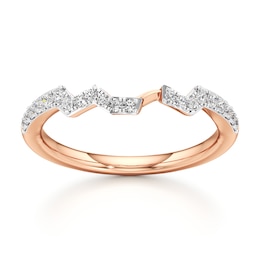 J'Lure Lab-Grown Diamond Angled Contour Wedding Band 1/5 ct tw 18K Rose Gold