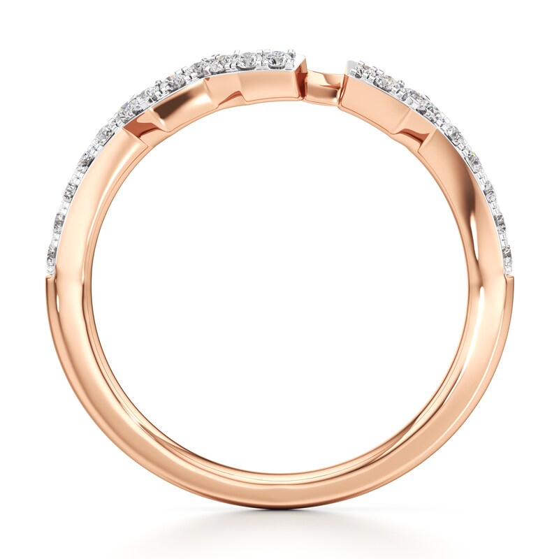 Main Image 2 of J'Lure Lab-Grown Diamond Angled Contour Wedding Band 1/5 ct tw 18K Rose Gold