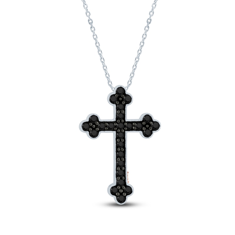 Main Image 1 of Pnina Tornai Black Diamond Cross Necklace 5/8 ct tw 14K White Gold 18"