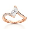 Thumbnail Image 1 of J'Lure Leaf Step-Cut Lab-Grown Diamond Bypass Engagement Ring 1-1/8 ct tw 18K Rose Gold