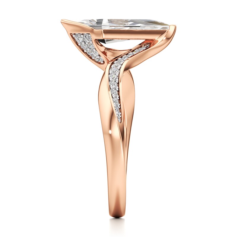 Main Image 3 of J'Lure Kite Step-Cut Lab-Grown Diamond Bypass Engagement Ring 1-1/6 ct tw 18K Rose Gold