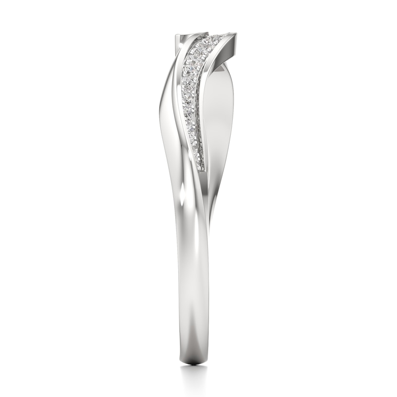 Main Image 3 of J'Lure Lab-Created Diamond Contour Wedding Band 1/8 ct tw 18K White Gold