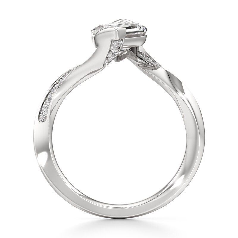 Main Image 2 of J'Lure Leaf Step-Cut Lab-Created Diamond Bypass Engagement Ring 2-1/6 ct tw 18K White Gold