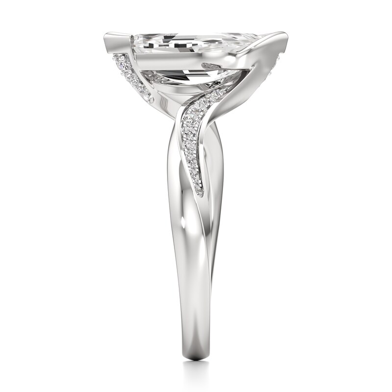Main Image 3 of J'Lure Leaf Step-Cut Lab-Created Diamond Bypass Engagement Ring 2-1/6 ct tw 18K White Gold