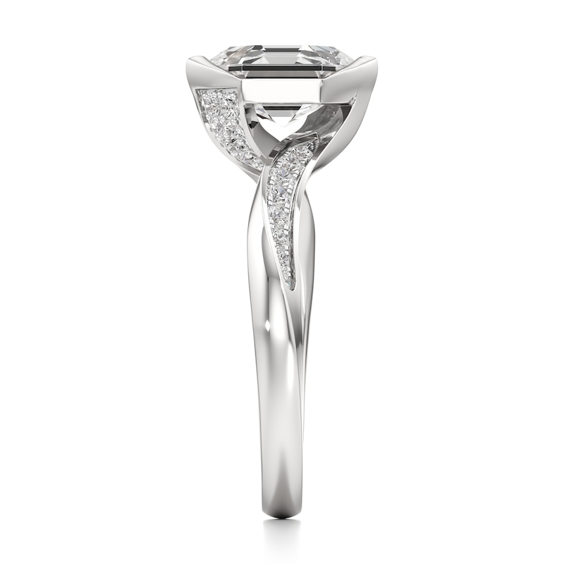 Main Image 3 of J'Lure Hexagon Step-Cut Lab-Grown Diamond Bypass Engagement Ring 2-1/4 ct tw 18K White Gold