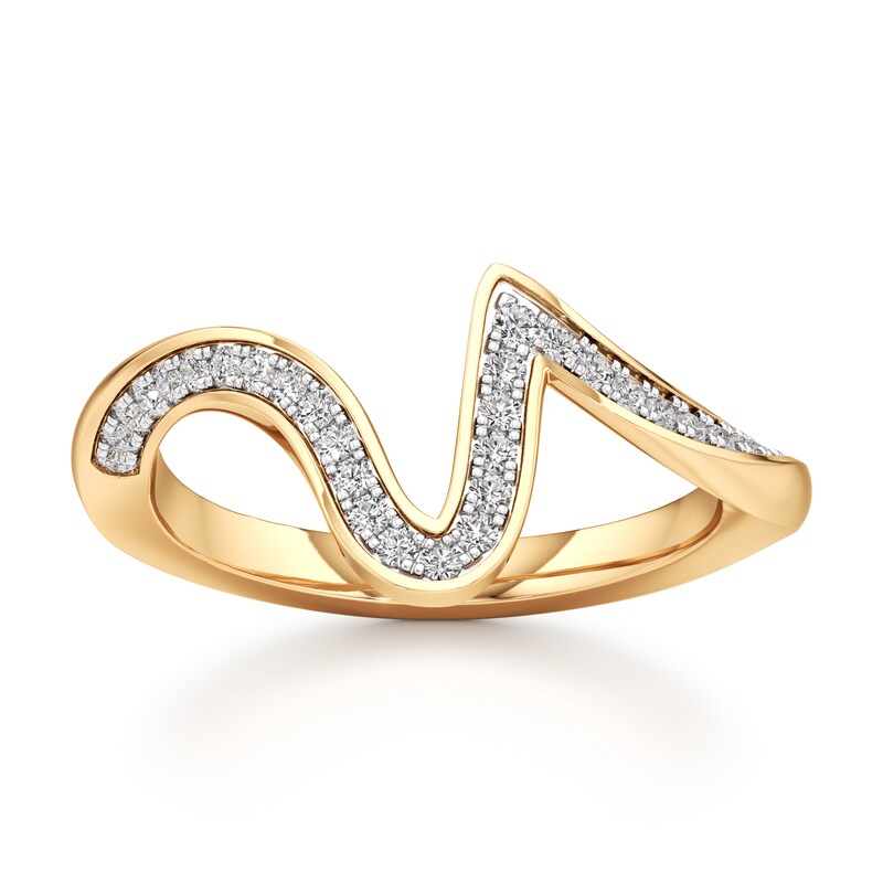 Main Image 1 of J'Lure Lab-Grown Diamond Contour Wedding Band 1/5 ct tw 18K Yellow Gold