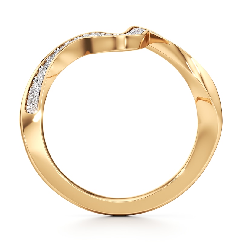 Main Image 2 of J'Lure Lab-Grown Diamond Contour Wedding Band 1/5 ct tw 18K Yellow Gold