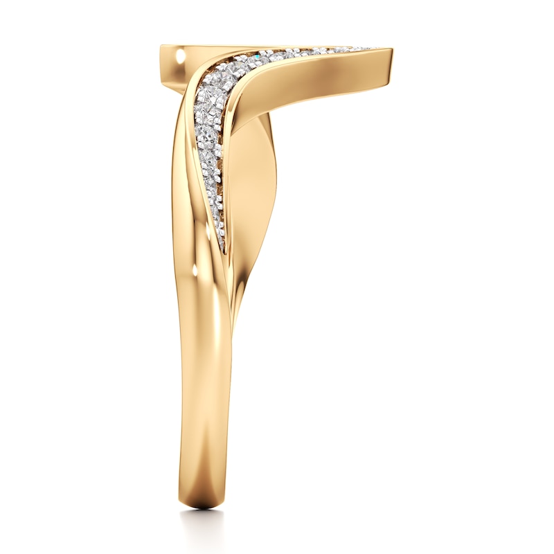 Main Image 3 of J'Lure Lab-Grown Diamond Contour Wedding Band 1/5 ct tw 18K Yellow Gold