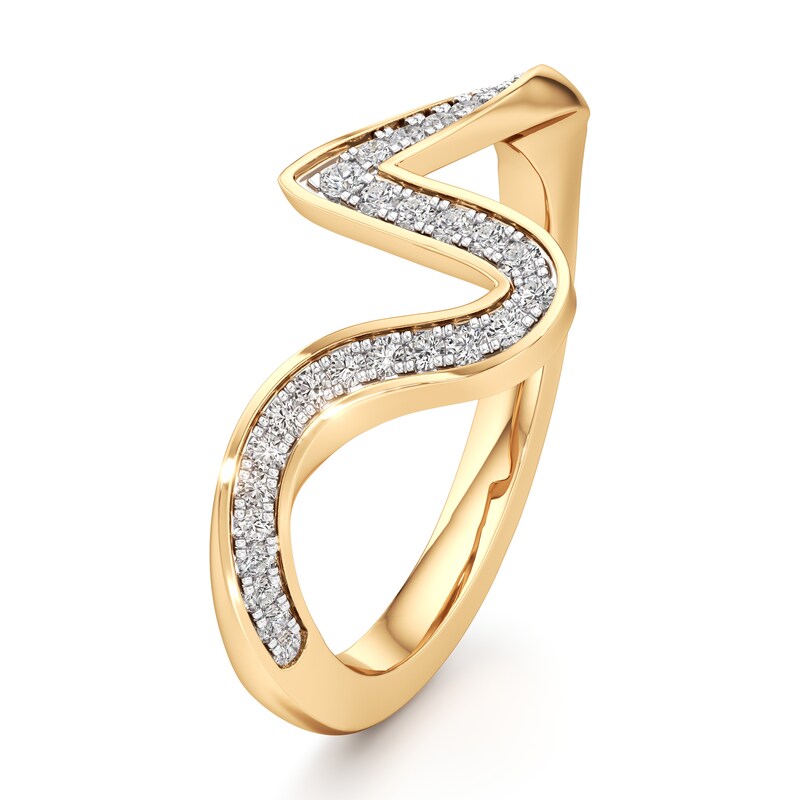 Main Image 4 of J'Lure Lab-Grown Diamond Contour Wedding Band 1/5 ct tw 18K Yellow Gold