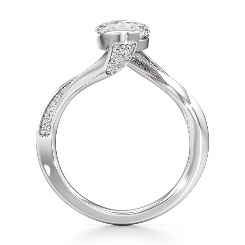 Main Image 2 of J'Lure Moval Old-Cut Lab-Grown Diamond Bypass Engagement Ring 3-1/3 ct tw 18K White Gold