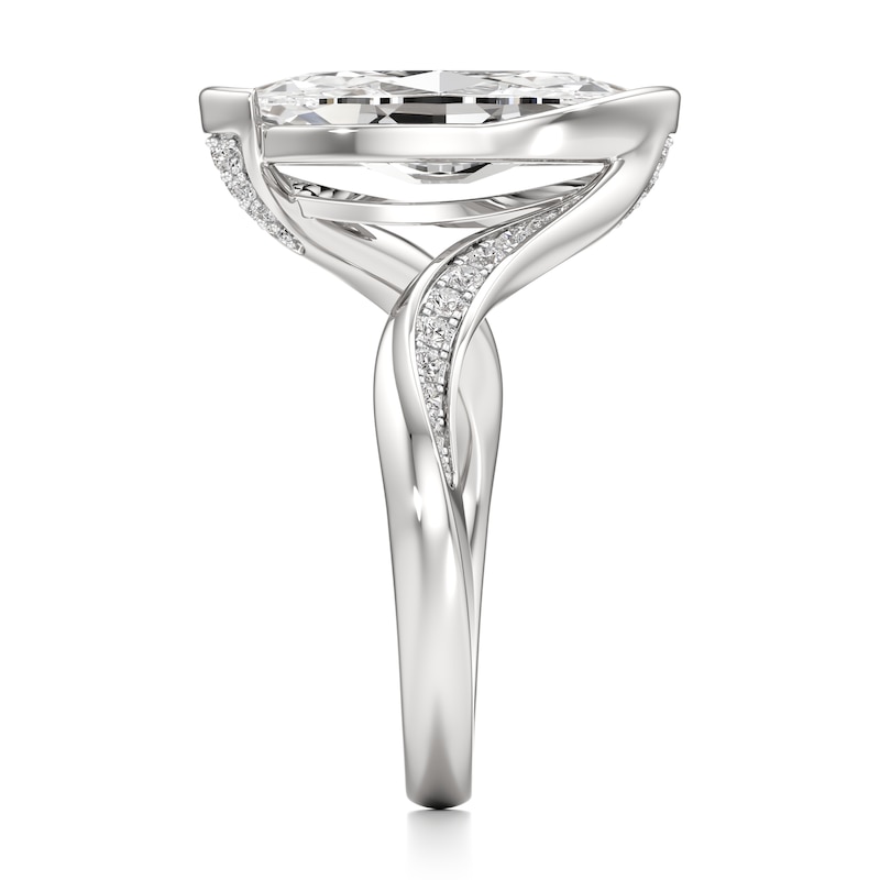 Main Image 3 of J'Lure Moval Old-Cut Lab-Grown Diamond Bypass Engagement Ring 3-1/3 ct tw 18K White Gold