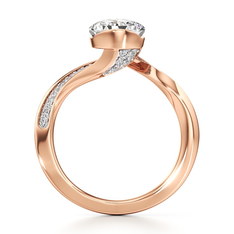 Main Image 2 of J'Lure Pear Step-Cut Lab-Grown Diamond Bypass Engagement Ring 3-1/5 ct tw 18K Rose Gold