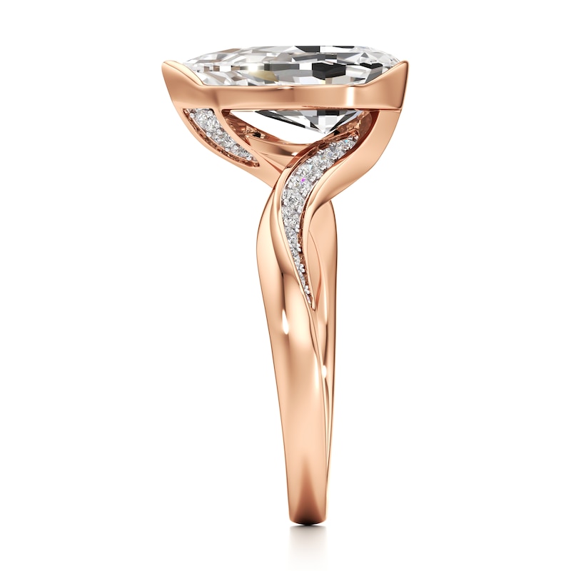 Main Image 3 of J'Lure Pear Step-Cut Lab-Grown Diamond Bypass Engagement Ring 3-1/5 ct tw 18K Rose Gold